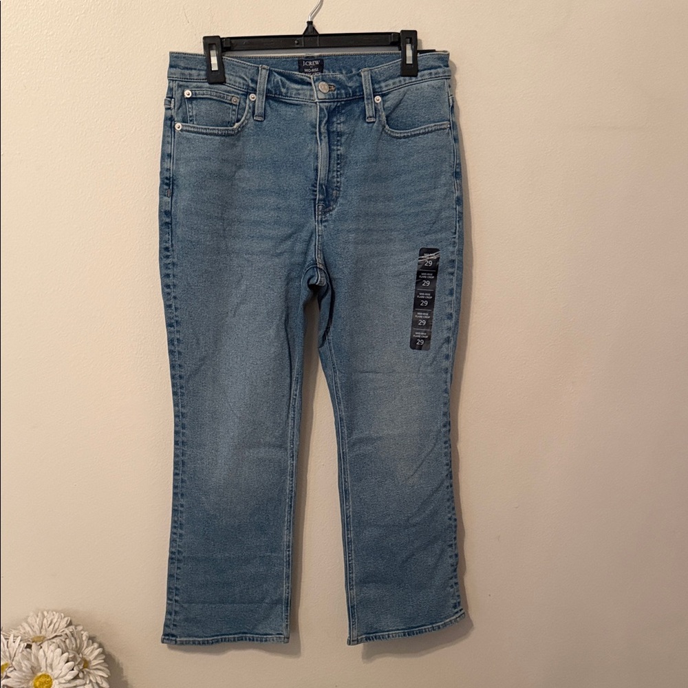 J. Crew Light Wash Mid Rise Flare Crop Denim Jeans [Size: 29]